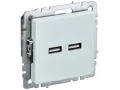            BRITE USB A+A розеткасы 5В 3,1А РЮ10-1-БрЖ інжу IEK    