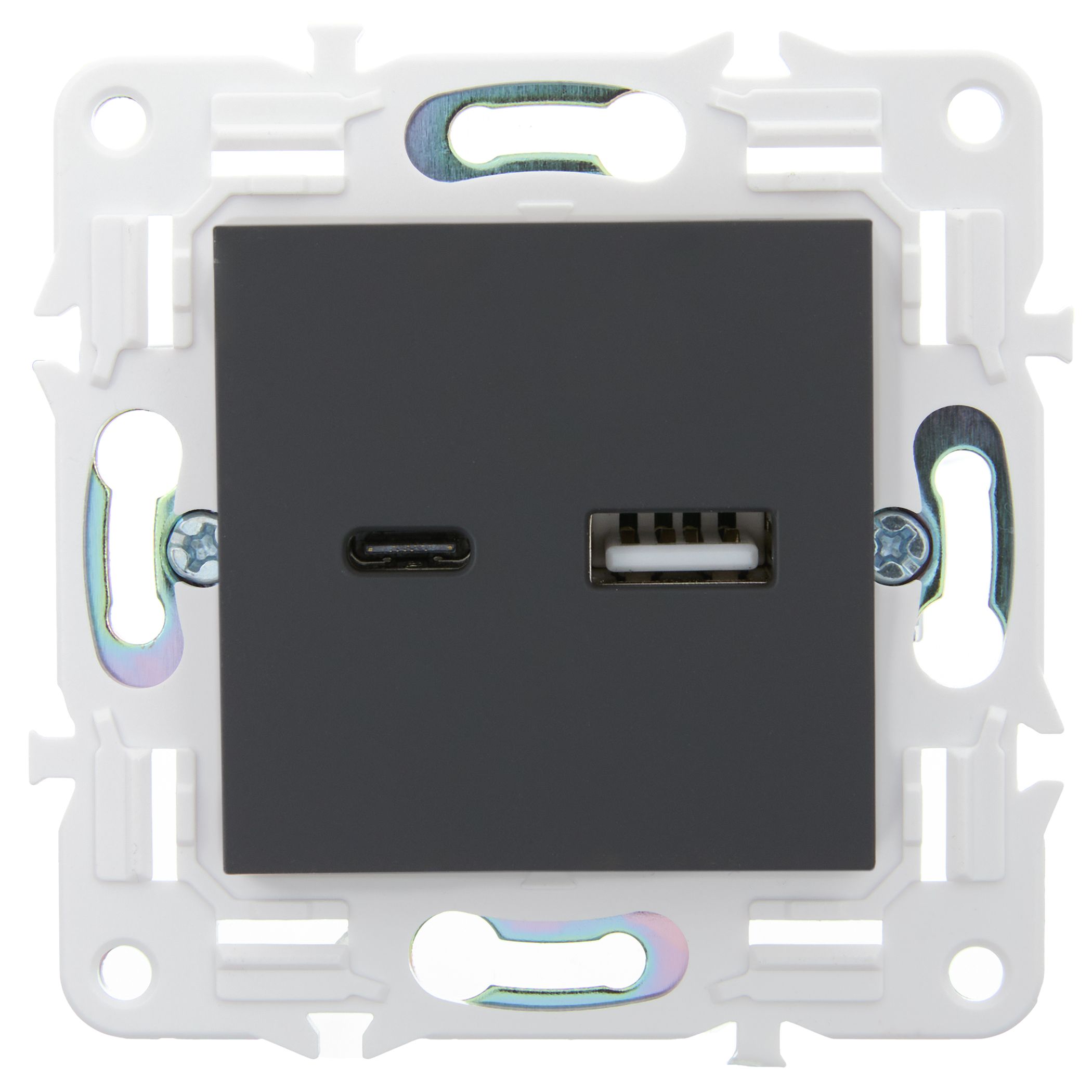             SKANDY USB A+C розеткасы 3,1А SK-R14G графит IEK    