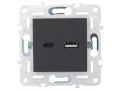             SKANDY USB A+C розеткасы 3,1А SK-R14G графит IEK    