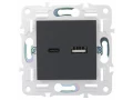             SKANDY USB A+C розеткасы 3,1А SK-R14G графит IEK    