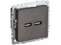             BRITE USB A+A розеткасы 5В 3,1А РЮ10-1-БрТБ қара қола IEK    