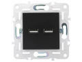             SKANDY USB A+А розеткасы 3,1А SK-R15Bl қара IEK    