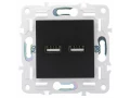             SKANDY USB A+А розеткасы 3,1А SK-R15Bl қара IEK    
