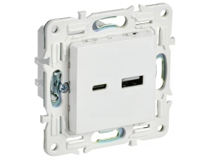 SKANDY Розетка USB A+C 18Вт SK-R13W арктический белый IEK