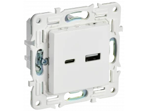 SKANDY Розетка USB A+C 18Вт SK-R13W арктический белый IEK