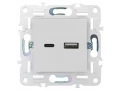             SKANDY USB A+C розеткасы 18Вт SK-R13W арктикалық ақ IEK    