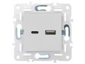             SKANDY USB A+C розеткасы 18Вт SK-R13W арктикалық ақ IEK    