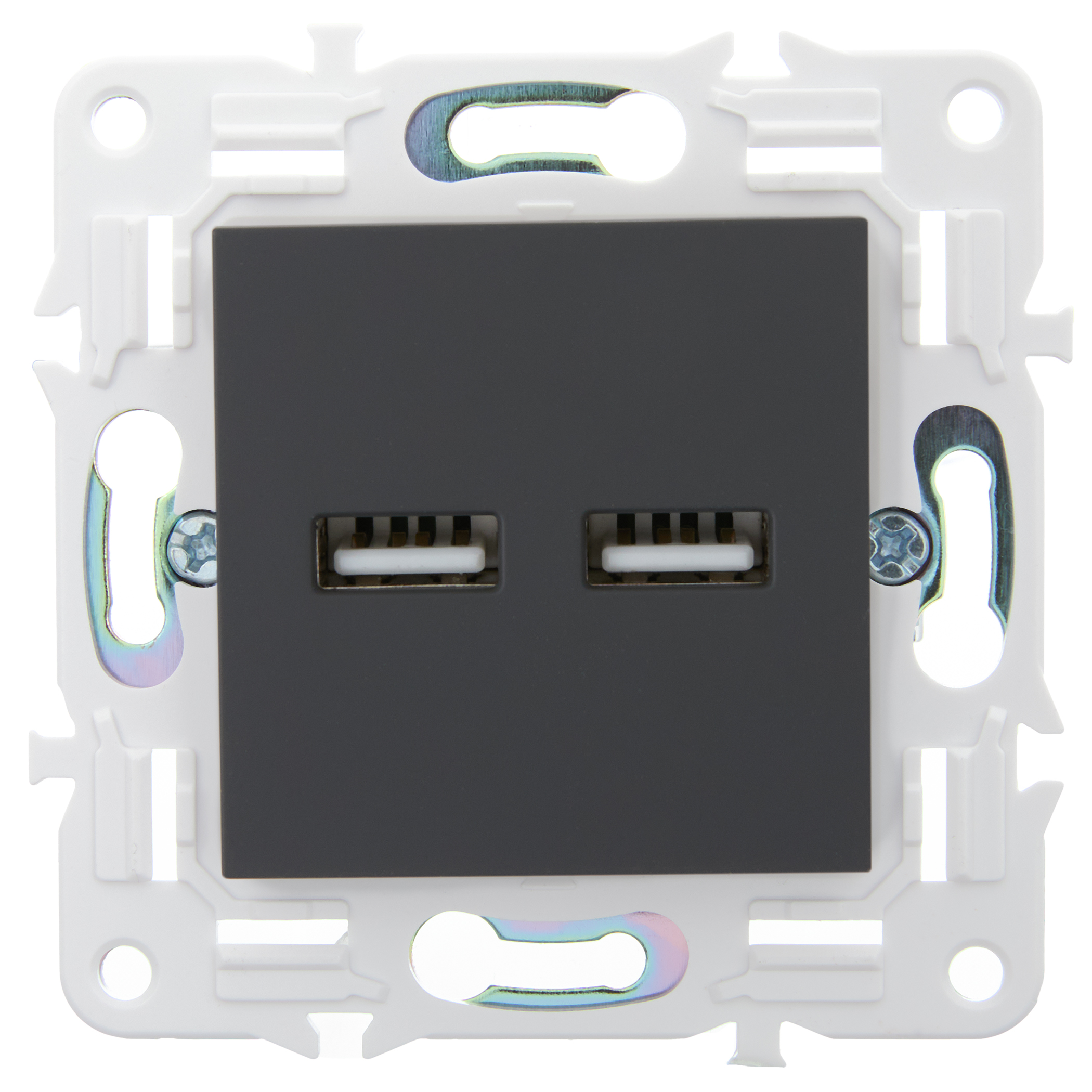             SKANDY USB A+А розеткасы 3,1А SK-R15G графит IEK    