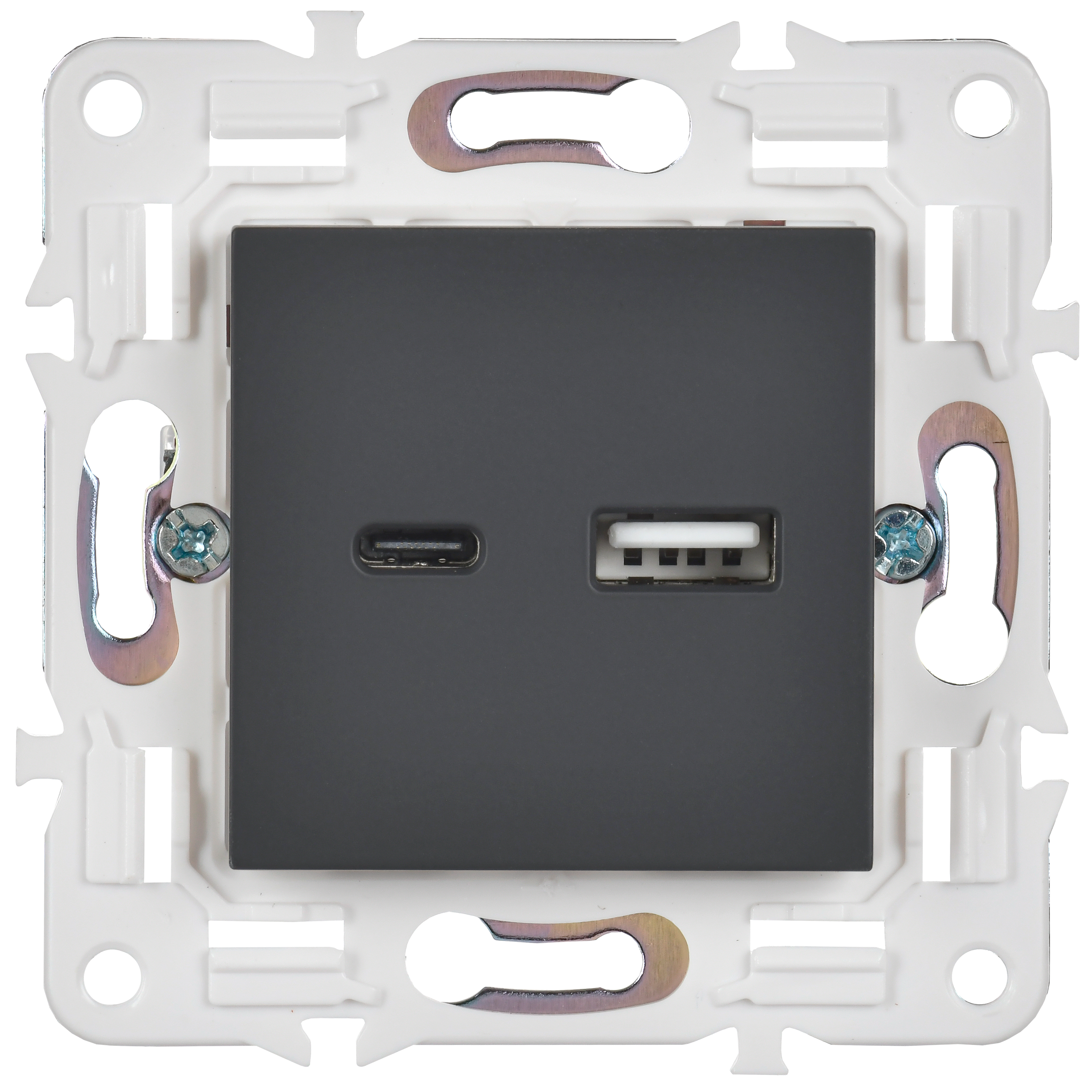             SKANDY USB A+C розеткасы 18Вт SK-R13G графит IEK    