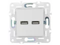             SKANDY USB A+А розеткасы 3,1А SK-R15W арктикалық ақ IEK    