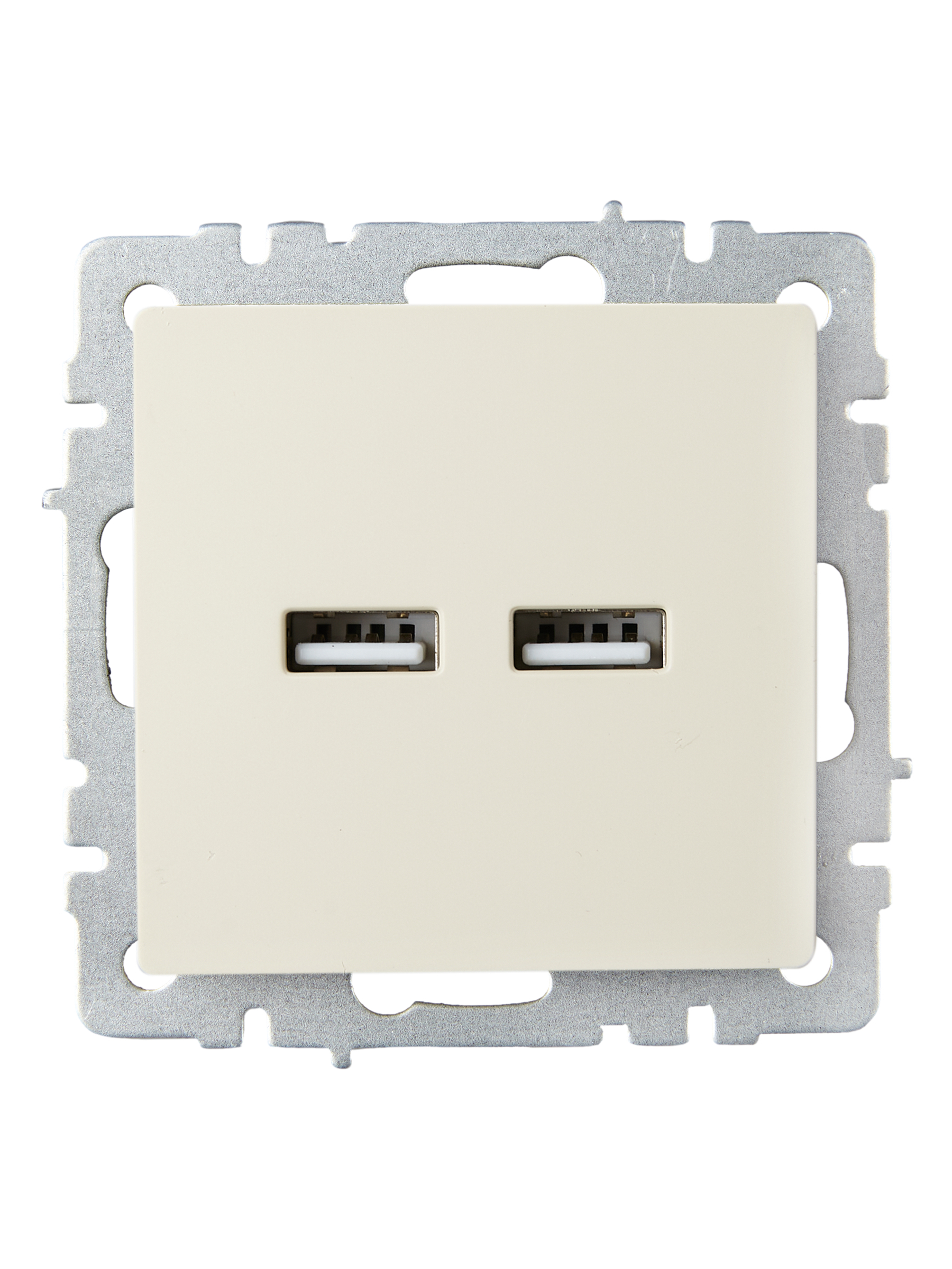             BRITE USB A+A розеткасы 5В 3,1А РЮ10-1-БрКр сарғыш IEK    