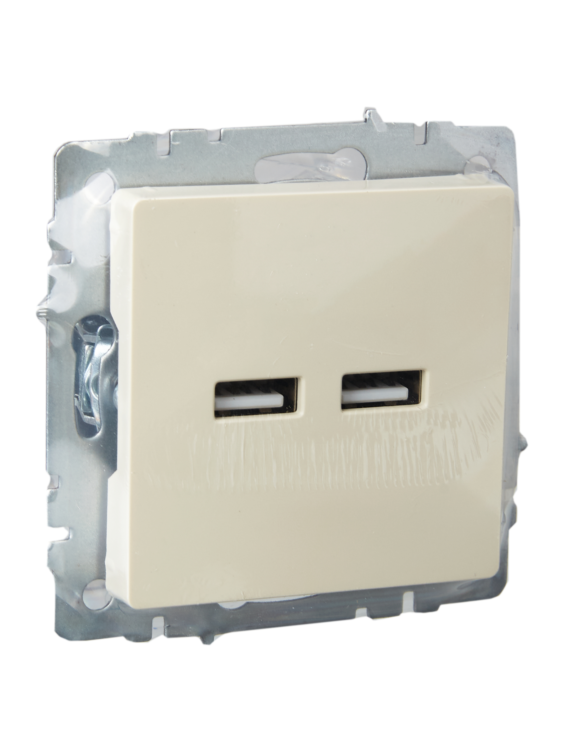             BRITE USB A+A розеткасы 5В 3,1А РЮ10-1-БрКр сарғыш IEK    