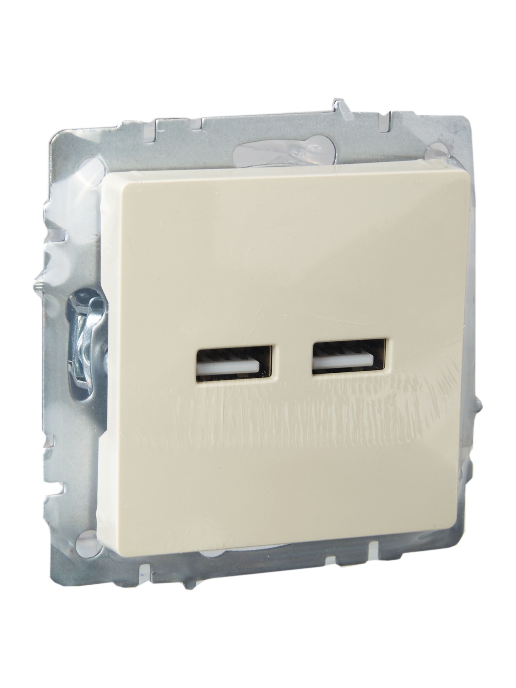             BRITE USB A+A розеткасы 5В 3,1А РЮ10-1-БрКр сарғыш IEK    