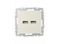             BRITE USB A+A розеткасы 5В 3,1А РЮ10-1-БрКр сарғыш IEK    