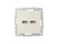             BRITE USB A+A розеткасы 5В 3,1А РЮ10-1-БрКр сарғыш IEK    