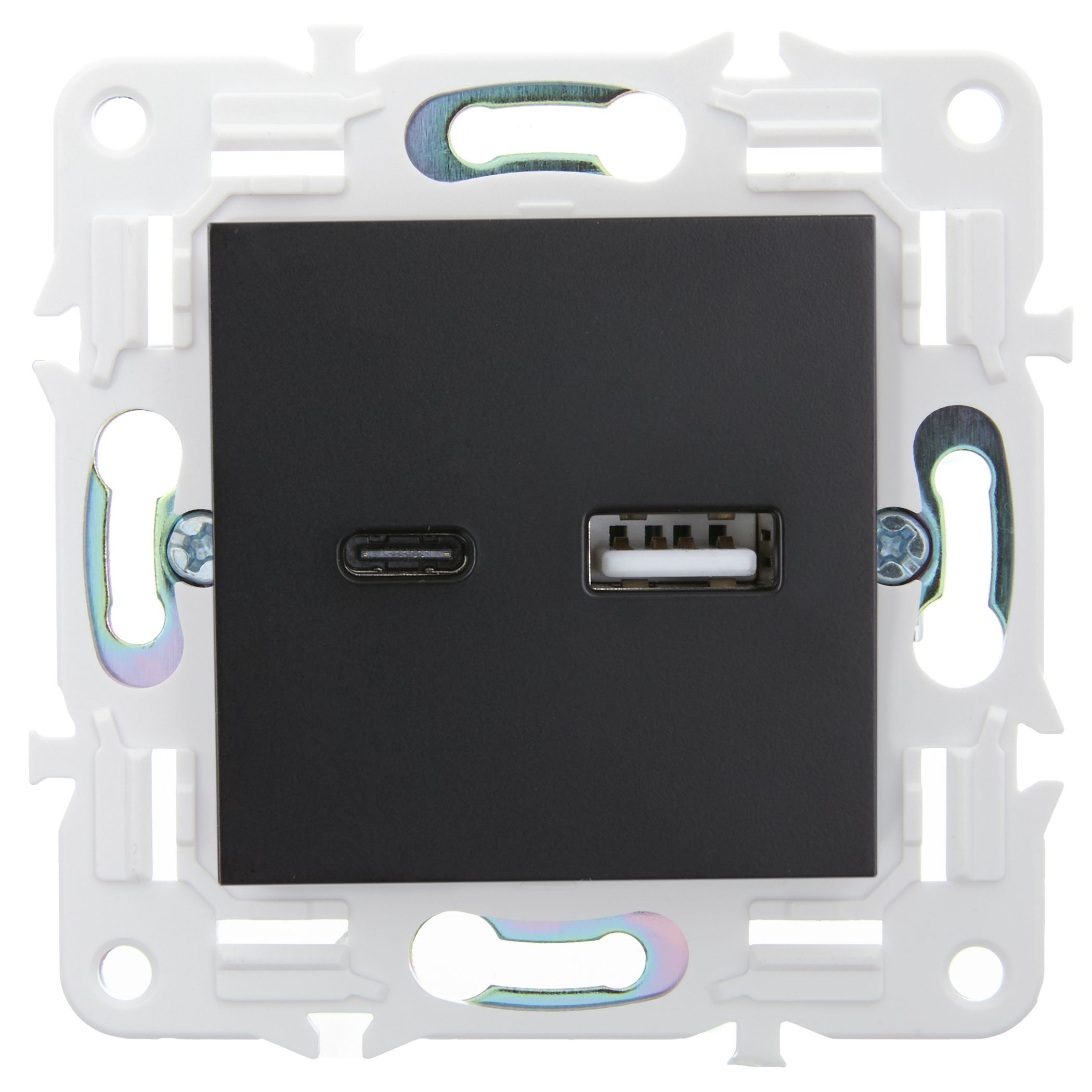             SKANDY USB A+C розеткасы 3,1А SK-R14Bl қара IEK    