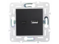             SKANDY USB A+C розеткасы 3,1А SK-R14Bl қара IEK    