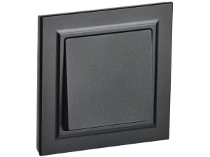 BRITE Выключатель 1-клавишный 10А в сборе ВСР10-1-0-БрЧ черный ИЭК