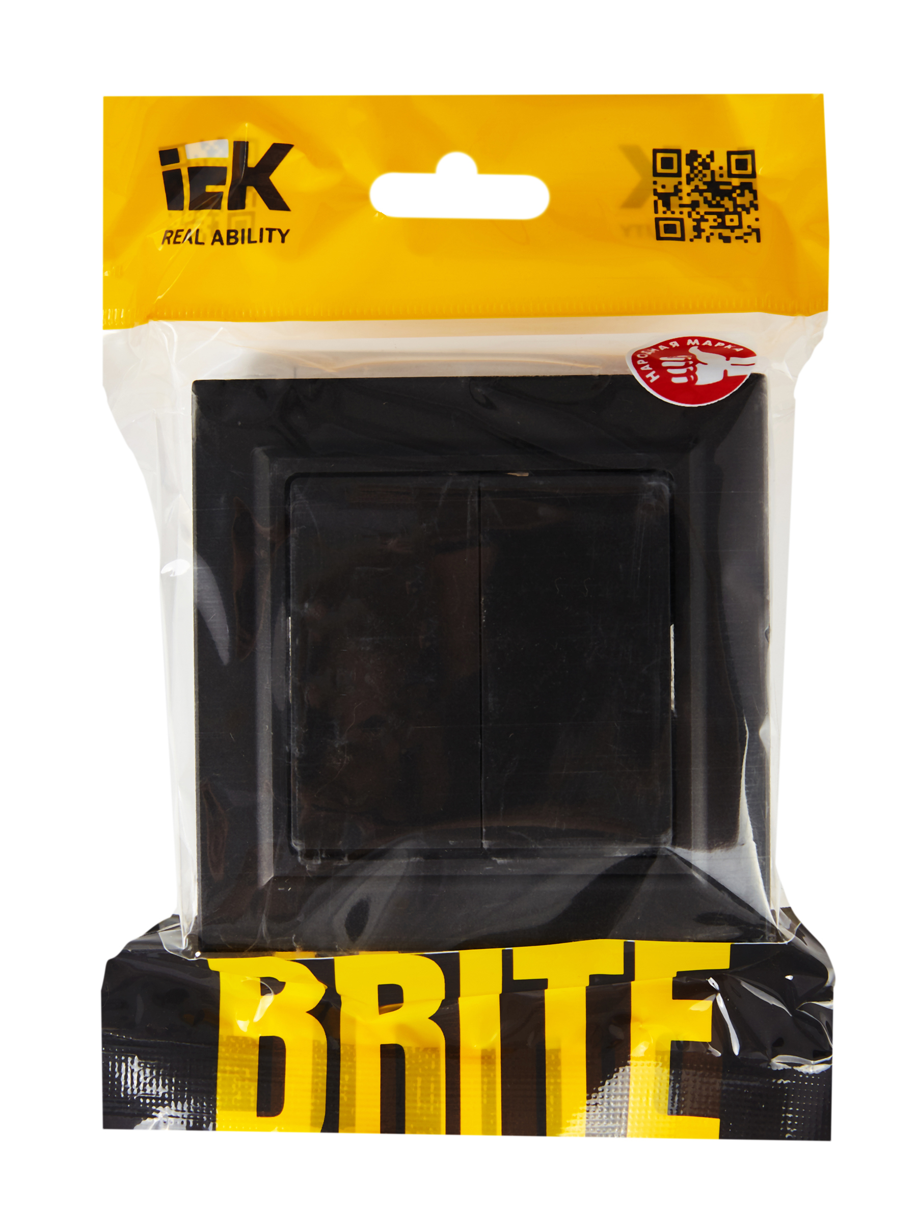             BRITE Ажыратқыш, екі пернелі 10А жиынтықта ВСР10-2-0-БрЧ қара ИЭК    