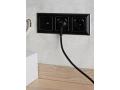             BRITE Розетка 1 орынды қорғаныс перделері бар, жерге тұйықталған 16АUSB A+A мен 5B 2,1A  РЮш10-1-БрЧ қара ИЭК    