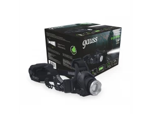 Фонарь налобный Gauss модель GFL407 5W 450lm Li-ion 2400mAh LED 1/12/48