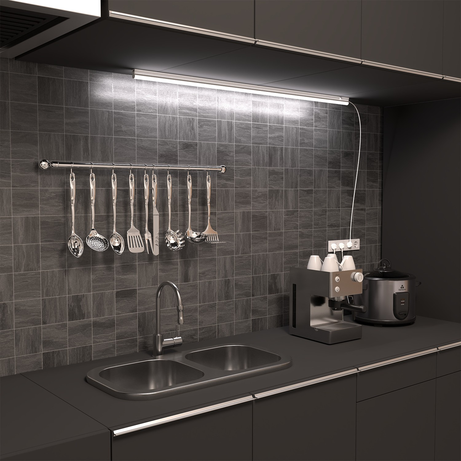             Пернелі шамшырақ Gauss TL жолақты 15W 1340lm 6500K IP20 1175*22*37 LED 1/25    