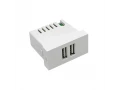             Розетка зарядау құрылғысы, 2-портты USB 45*22,5, ақ Shelbi SUJ-2U-W    