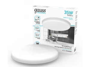 Светильник встраиваемый Gauss Elementary Adjustable Frameless модель FL круг 35W 3200lm 4000K Ø223mm