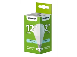 Лампа светодиодная G45 шар 12 Вт 230 В 6500 К E14 GENERICA ИЭК