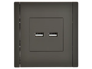 FORTE&PIANO Розетка USB A+A 3,1А FP349 серый IEK