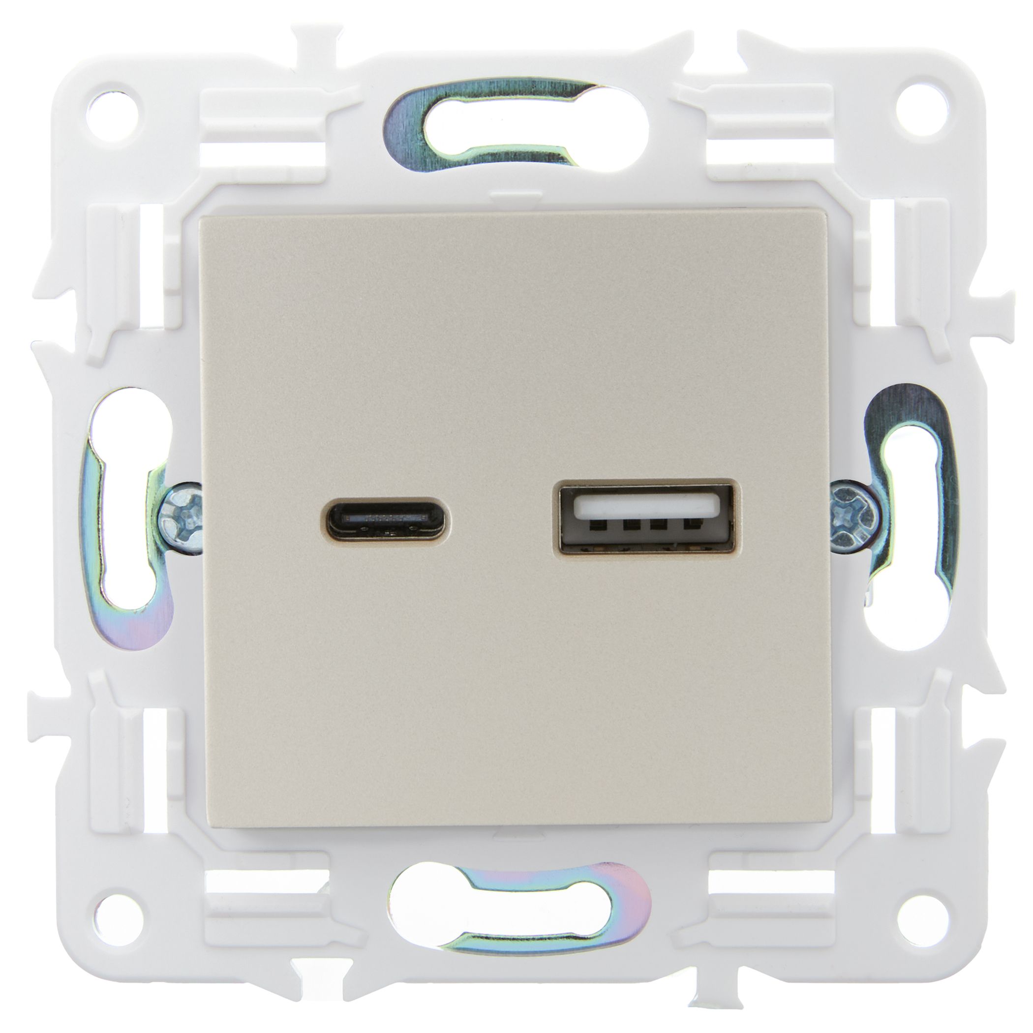             SKANDY Розетка USB A+C 18Вт SK-R13Sh шампан IEK    