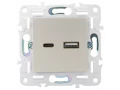             SKANDY Розетка USB A+C 18Вт SK-R13Sh шампан IEK    