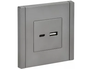 FORTE&PIANO Розетка USB A+C 3,1А FP550 сталь IEK