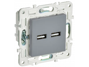 SKANDY Розетка USB A+A 3,1А SK-R15Gr серый IEK