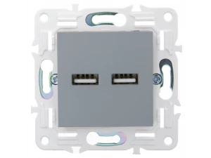 SKANDY Розетка USB A+A 3,1А SK-R15Gr серый IEK