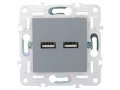             SKANDY Розетка USB A+A 3,1А SK-R15Gr сұр IEK    