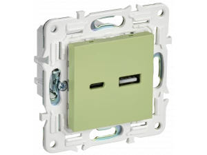 SKANDY Розетка USB A+C 3,1А SK-R14G мятный IEK