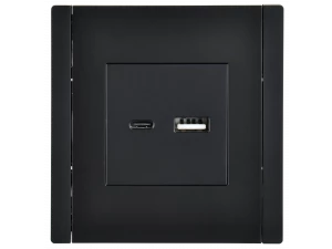 FORTE&PIANO Розетка USB A+C 3,1А FP150 черный IEK