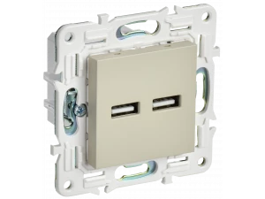 SKANDY Розетка USB A+A 3,1А SK-R15B бежевый IEK
