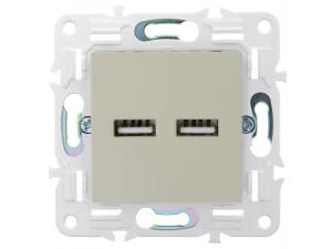 SKANDY Розетка USB A+A 3,1А SK-R15B бежевый IEK