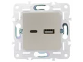             SKANDY Розетка USB A+C 18Вт SK-R13Sa құм IEK    