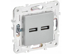 SKANDY Розетка USB A+A 3,1А SK-R15S серебряный IEK
