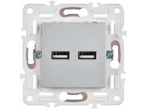 SKANDY Розетка USB A+A 3,1А SK-R15S серебряный IEK