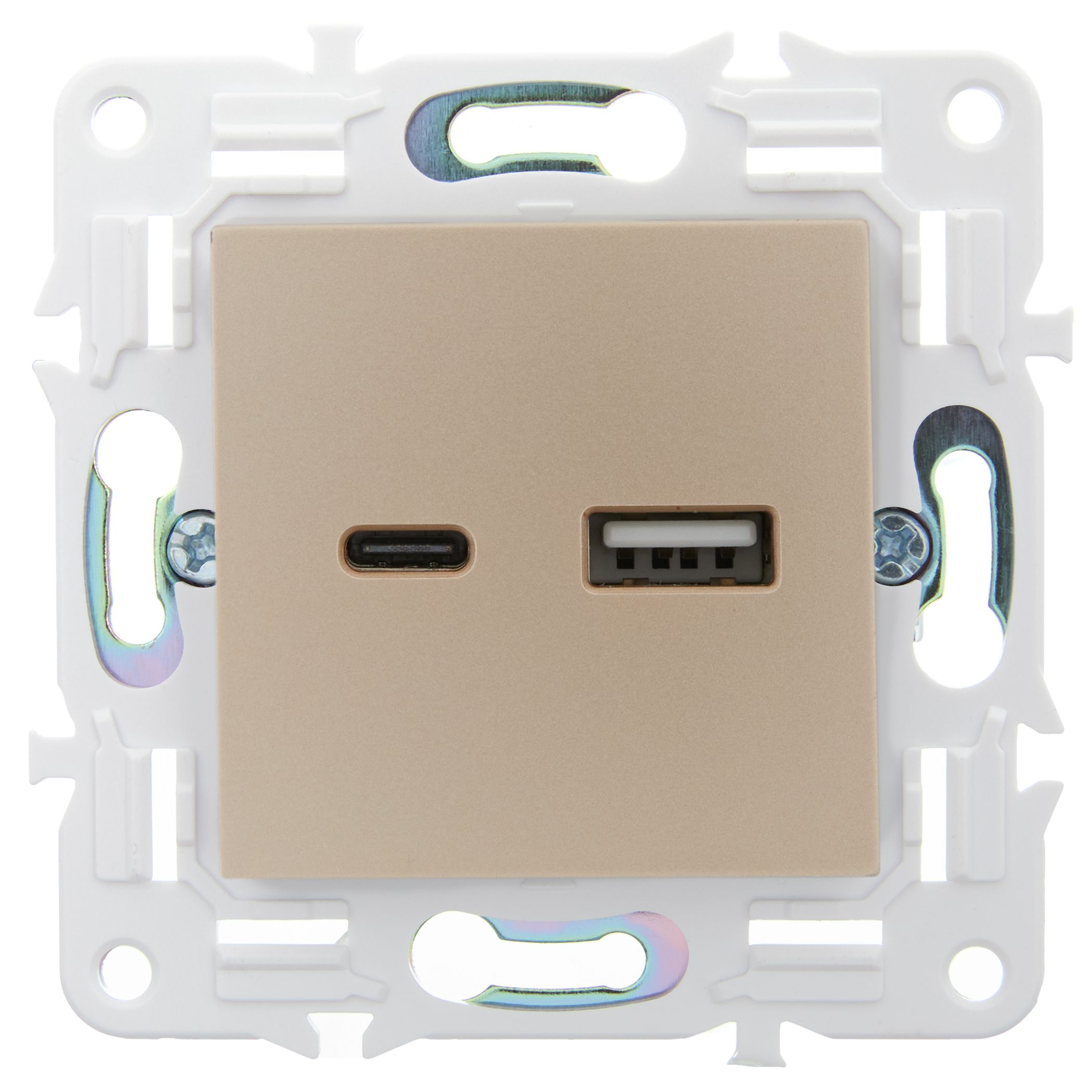             SKANDY Розетка USB A+C 3,1А SK-R14Sh шампан IEK    