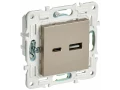            SKANDY Розетка USB A+C 3,1А SK-R14Sh шампан IEK    