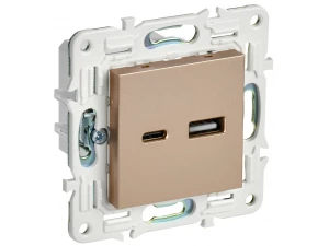 SKANDY Розетка USB A+C 3,1А SK-R14Sa песочный IEK