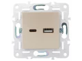             SKANDY Розетка USB A+C 3,1А SK-R14Sa құм IEK    