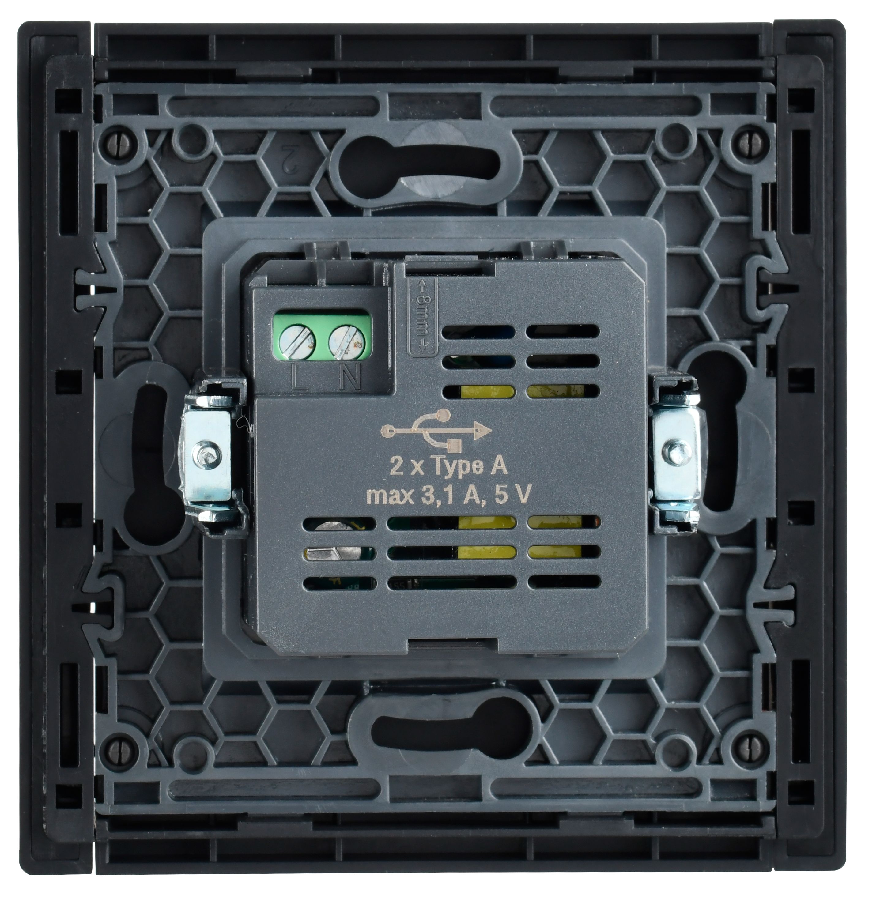             FORTE&PIANO Розетка USB A+A 3,1А FP149 қара IEK    
