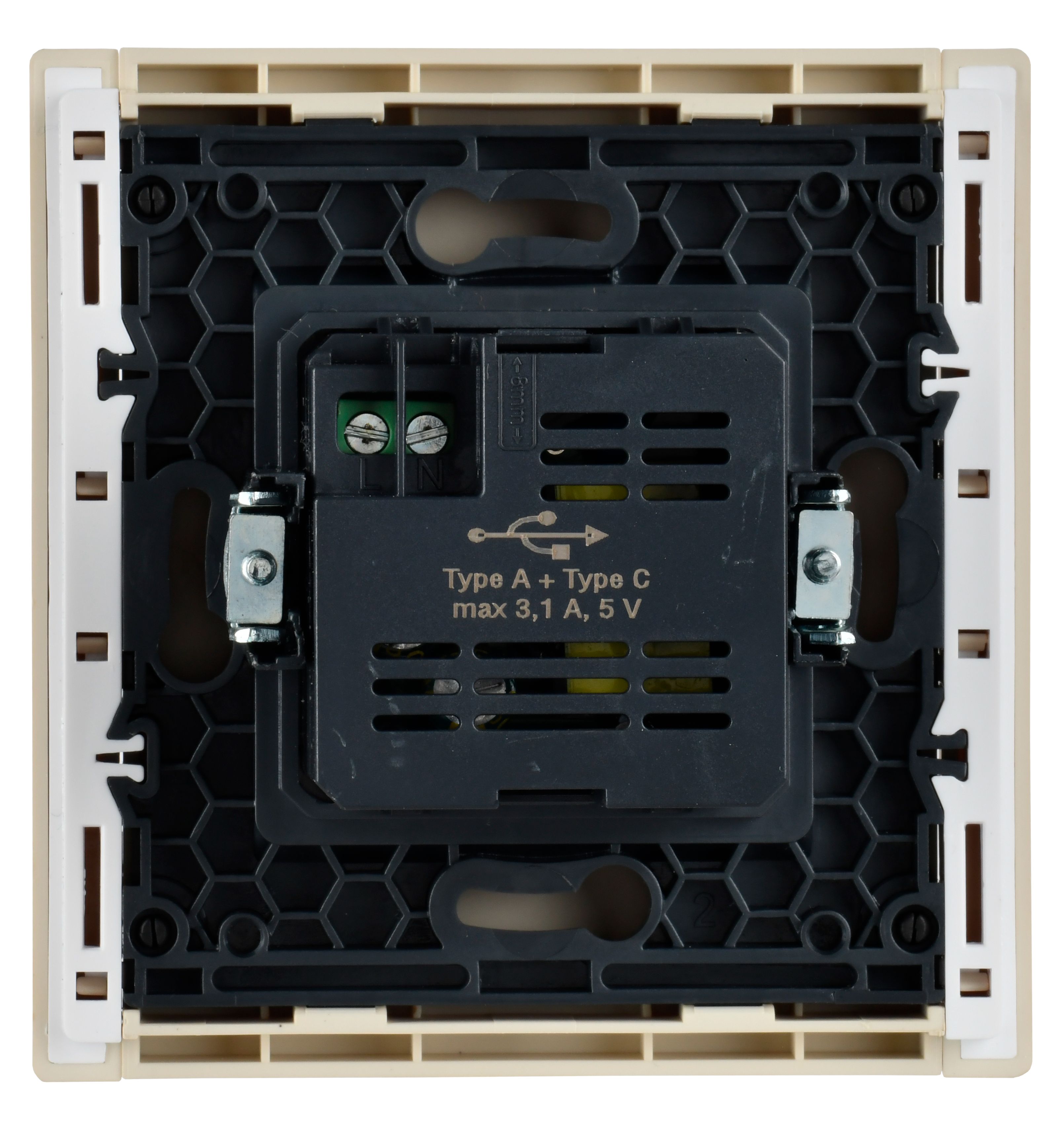             FORTE&PIANO Розетка USB A+C 3,1А FP450 ваниль IEK    