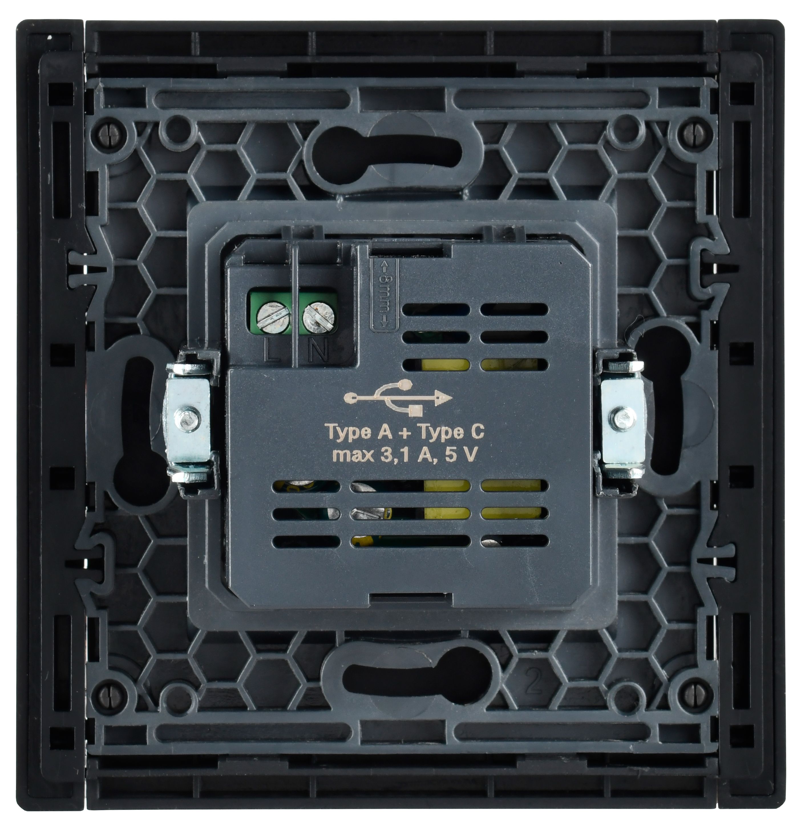            FORTE&PIANO Розетка USB A+C 3,1А FP350 сұр IEK    